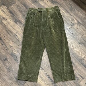 Vintage Perry Ellis Corduroy Pants Size 34 Olive green color